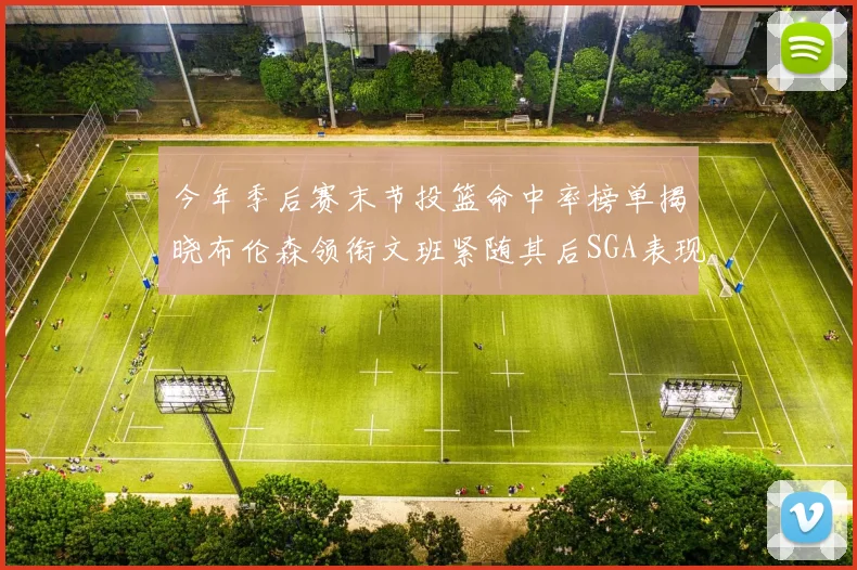 今年季后赛末节投篮命中率榜单揭晓布伦森领衔文班紧随其后SGA表现不俗